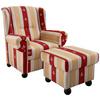 Relaxsessel mit Hocker Torello Gestreift Rot - Rot, KONVENTIONELL, Textil (92/102/145cm) - Livetastic