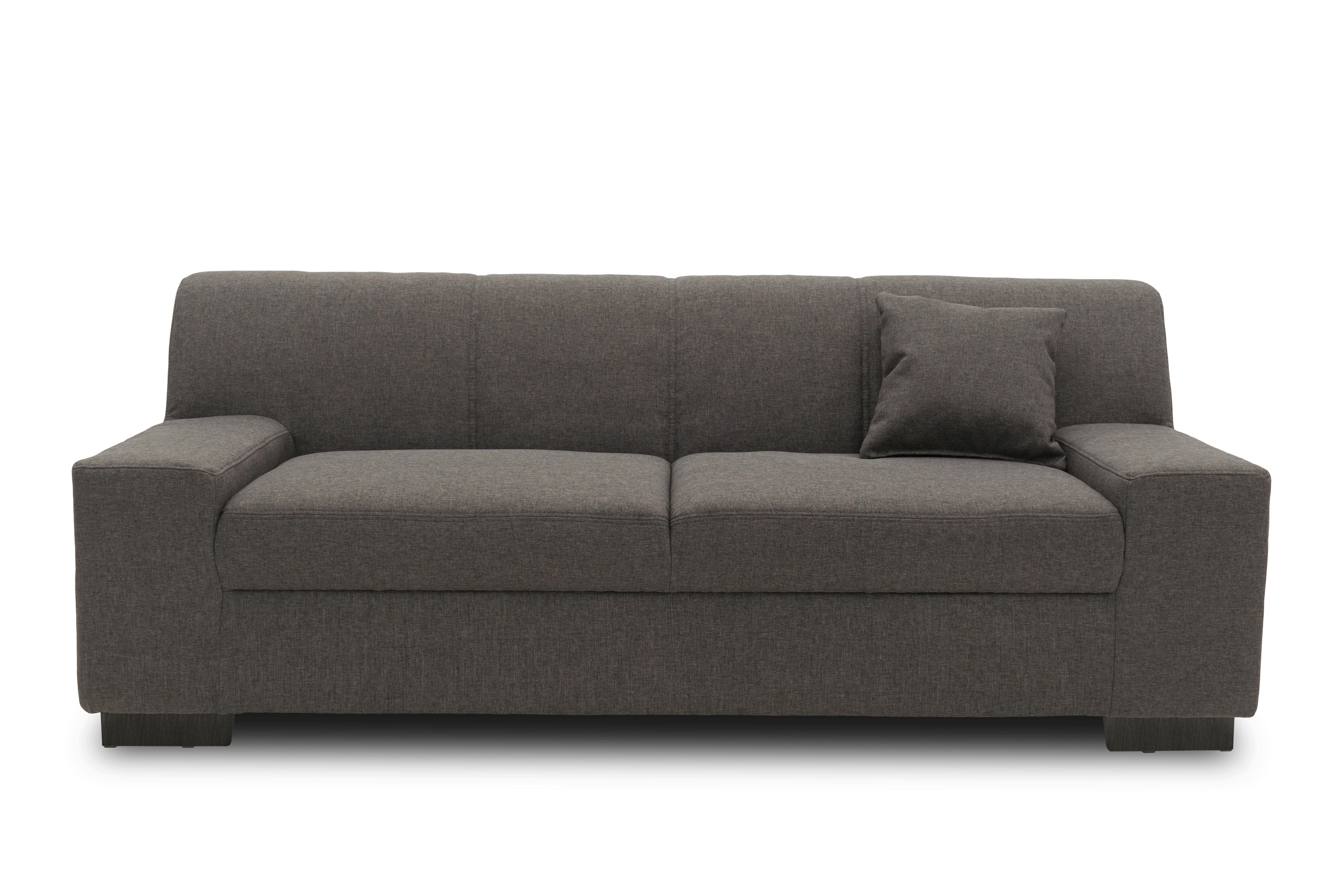 3-sitzer-sofa Norma Schwarz/braun Lederlook - Wengefarben/Schwarz, Design, Textil (212/74/85cm) - MID.YOU