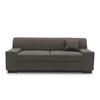 3-Sitzer-Sofa Norma Schwarz/Braun Lederlook - Wengefarben/Schwarz, Design, Textil (212/74/85cm) - MID.YOU