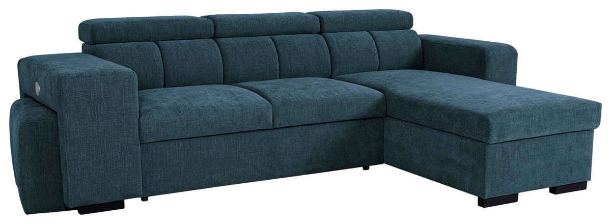 Ecksofa Sirius M blau, 251x165cm - Blau, KONVENTIONELL, Holz/Holzwerkstoff (251/165cm)