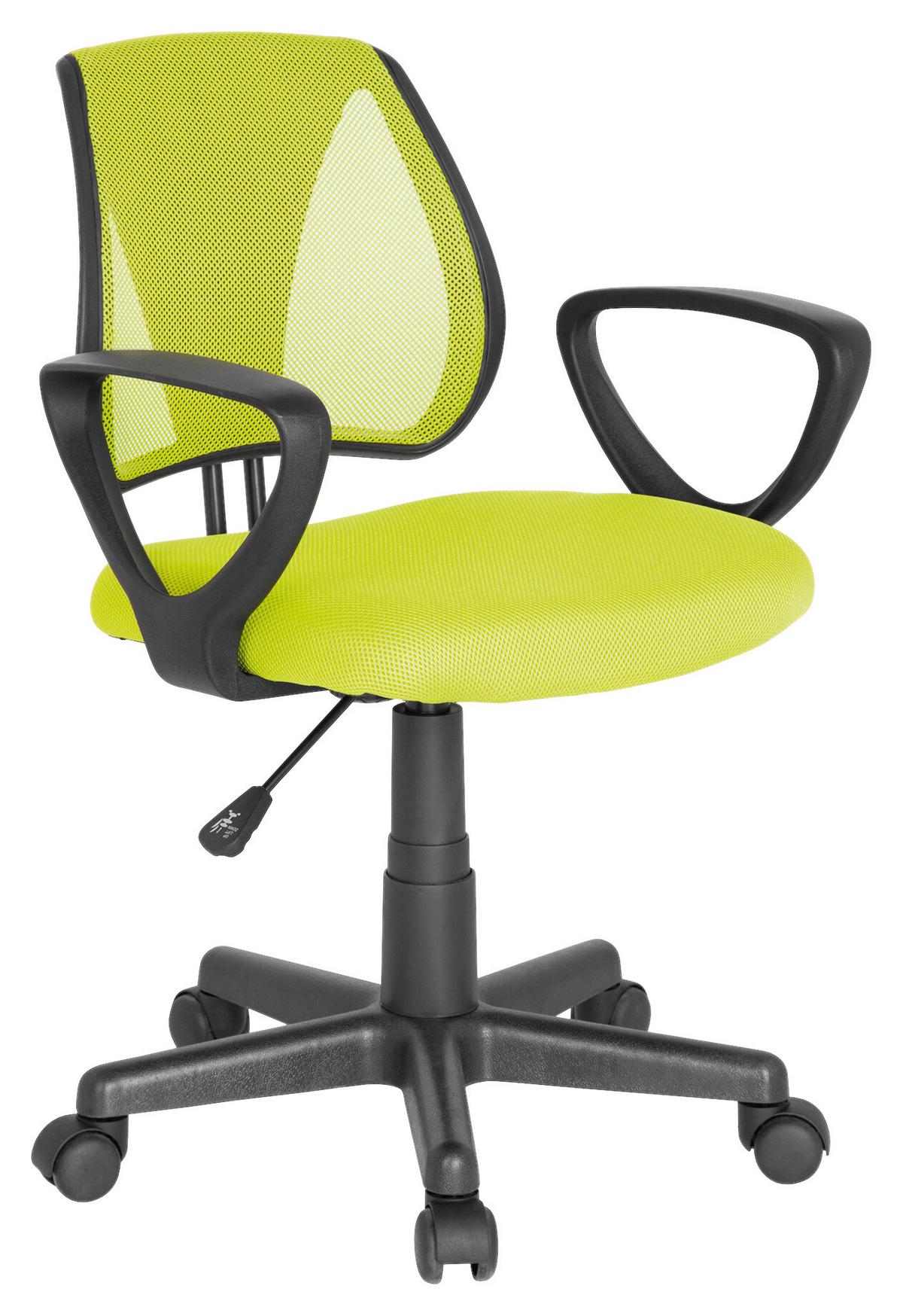 Jugenddrehstuhl Kiddy Cd Grün - Schwarz/Grün, Basics, Kunststoff (58/75-92/45cm) - MID.YOU