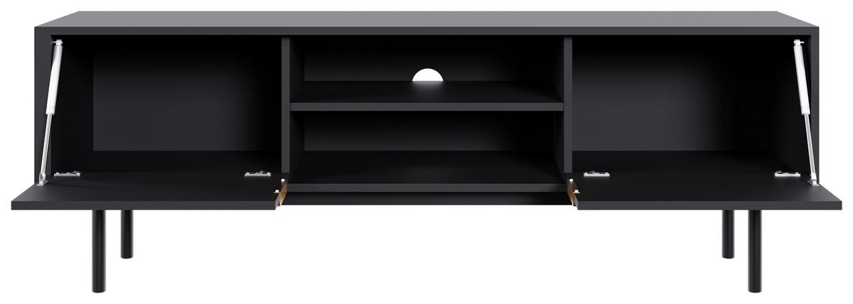 TV díl AVIV - černá/barvy zlata, Design, kov/kompozitní dřevo (154/53,5/39cm) - MID.YOU