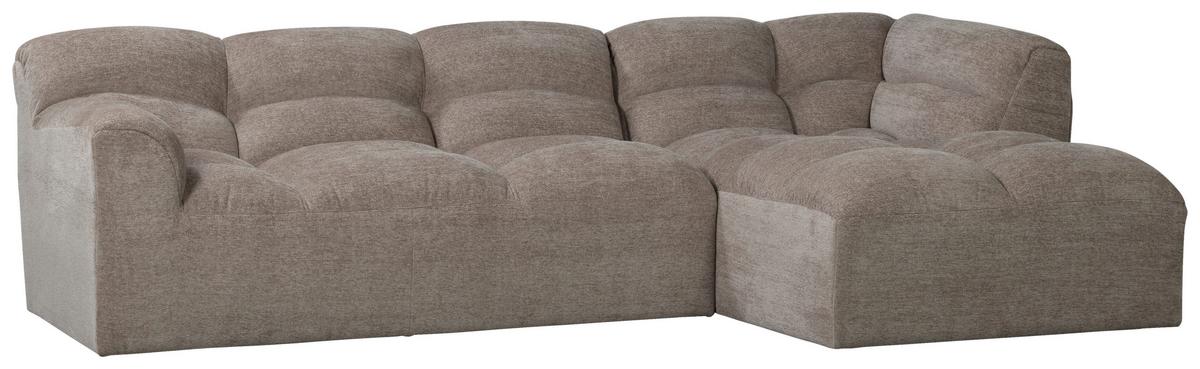 Ecksofa Tibas Sandfarben S: 280x165cm - Sandfarben/Schwarz, Design, Textil (280/165cm) - Livetastic