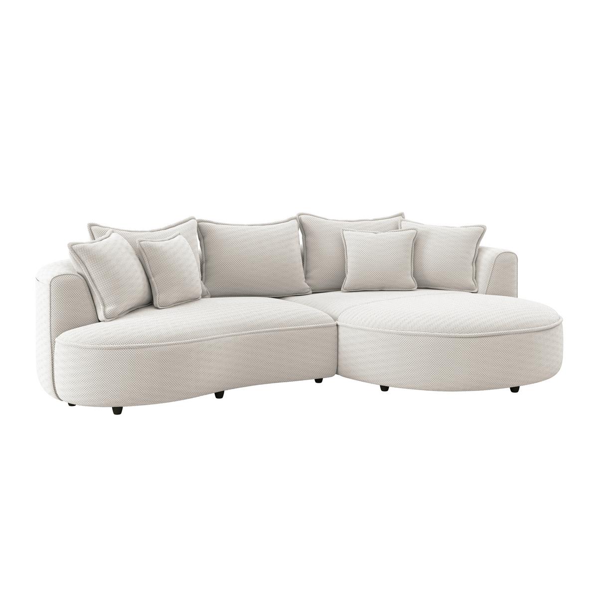 Ecksofa Levi - Creme/Schwarz, MODERN, Textil (287/168cm)