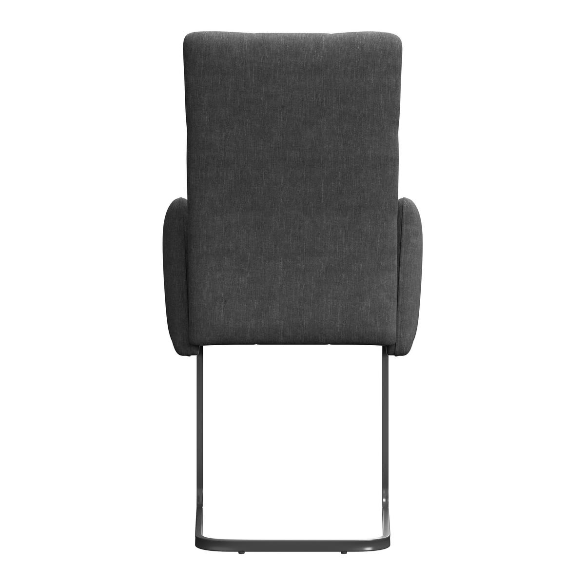 Armlehnstuhl Bordal Dunkelgrau Gepolstert - Dunkelgrau/Schwarz, MODERN, Textil/Metall (52/91/59,5cm) - MID.YOU