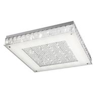 Led-deckenleuchte Plafoniera Klar Chromfarben L: 55 Cm - Klar/Chromfarben, Basics, Glas/Metall (55/55/10cm)