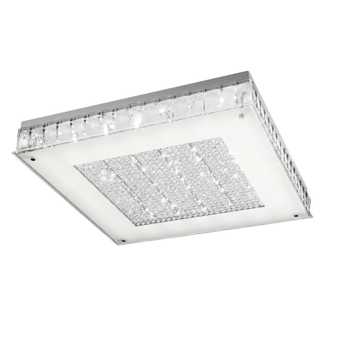 Led-deckenleuchte Plafoniera Klar Chromfarben L: 55 Cm - Klar/Chromfarben, Basics, Glas/Metall (55/55/10cm)