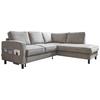 Ecksofa Molly Grau S: 233x198 cm - Schwarz/Grau, Textil (233/198cm) - MID.YOU