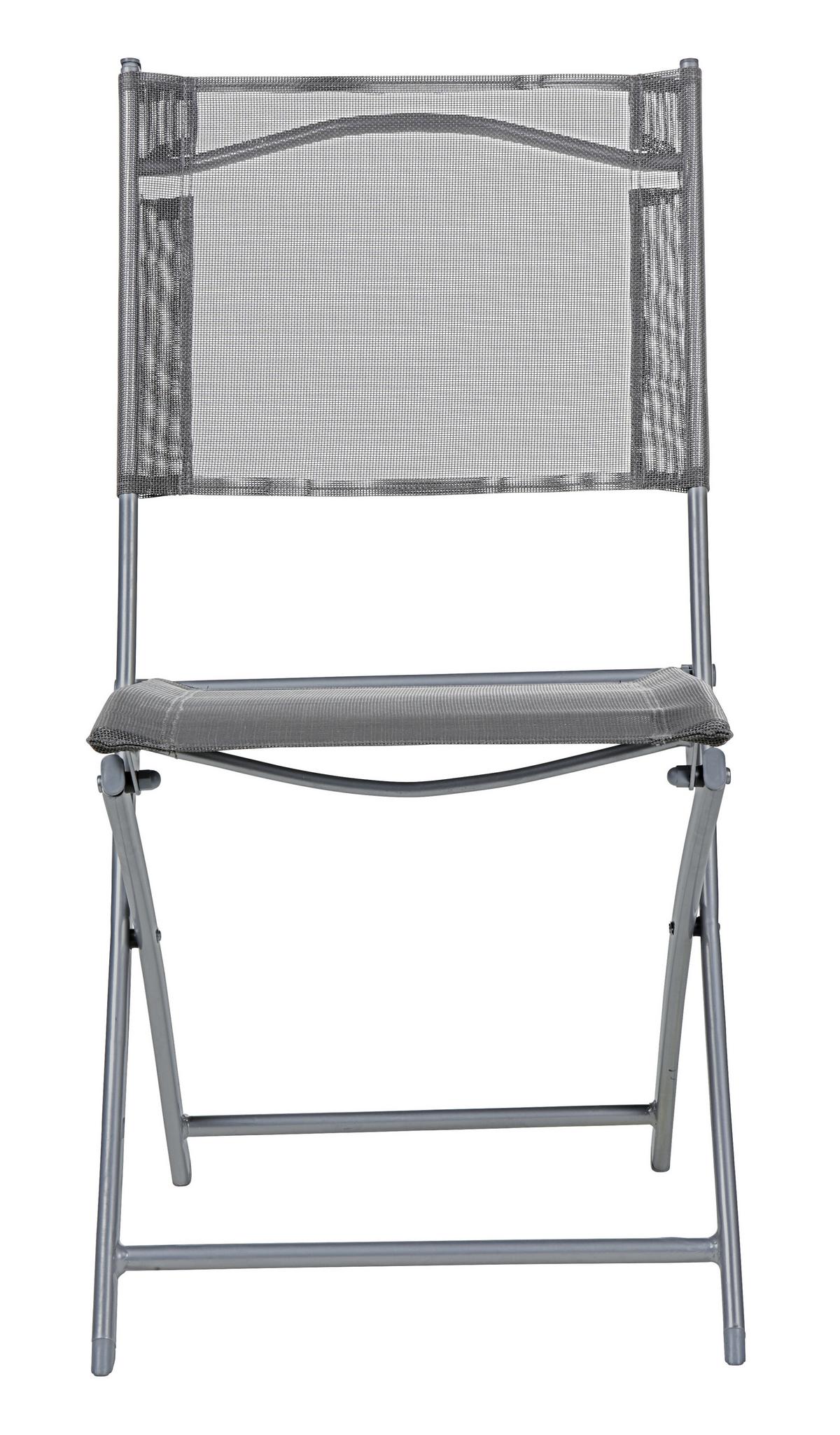 ZAHRADNÍ ŽIDLE RÜDIGER - světle šedá/antracitová, kov/textil (45/83/50cm) - Modern Living