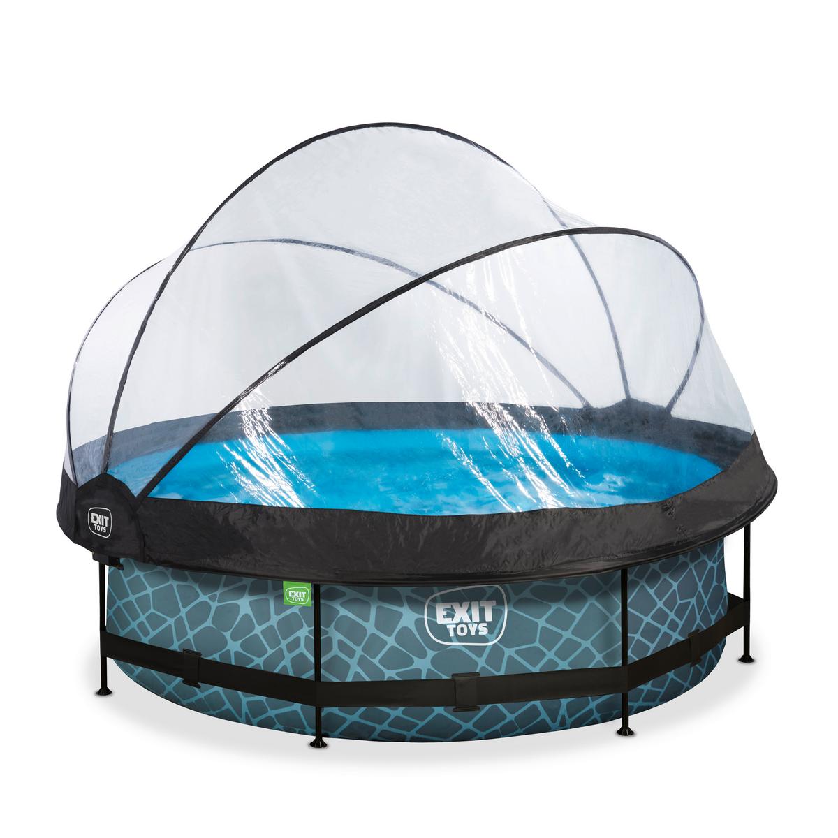 Pool-set Exit Stone Pool - Grau, KONVENTIONELL, Kunststoff (300/76cm) - EXIT Toys