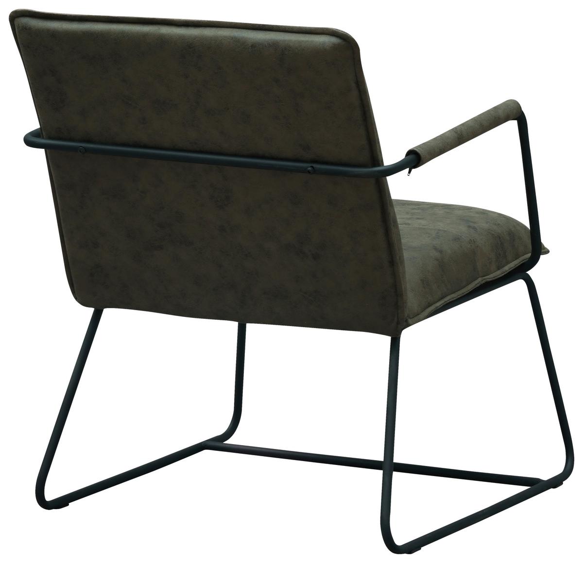 Sessel Bilbao - Schwarz/Grün, MODERN, Textil/Metall (65/80/68cm) - MID.YOU