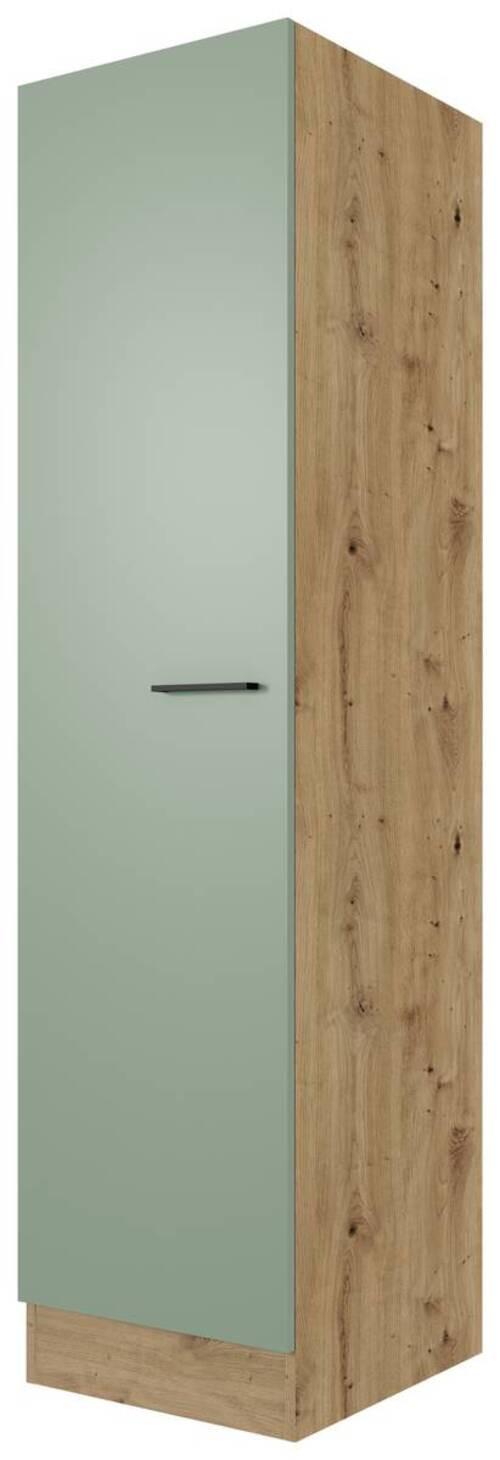Küchen-Hochschrank Cara B: 50 cm Eiche Dekor/Grün - Eiche Artisan/Grün, KONVENTIONELL, Holzwerkstoff (50/200/57cm) - FlexWell
