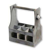 Flaschenträger Antik Grau - Grau, Basics, Holz (31/20/35cm) - Kesper