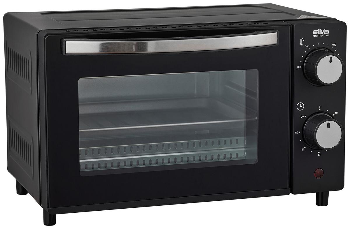 Mini-backofen Semira Schwarz 1200 W Mit Timer - Schwarz, Basics, Glas/Kunststoff (40,5/26,4/35cm) - Silva Homeline
