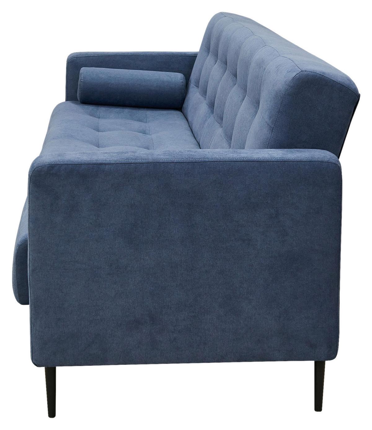 Schlafsofa Seattle Blau B: 223cm - Blau/Schwarz, Design, Textil (223/89/86cm) - P & B