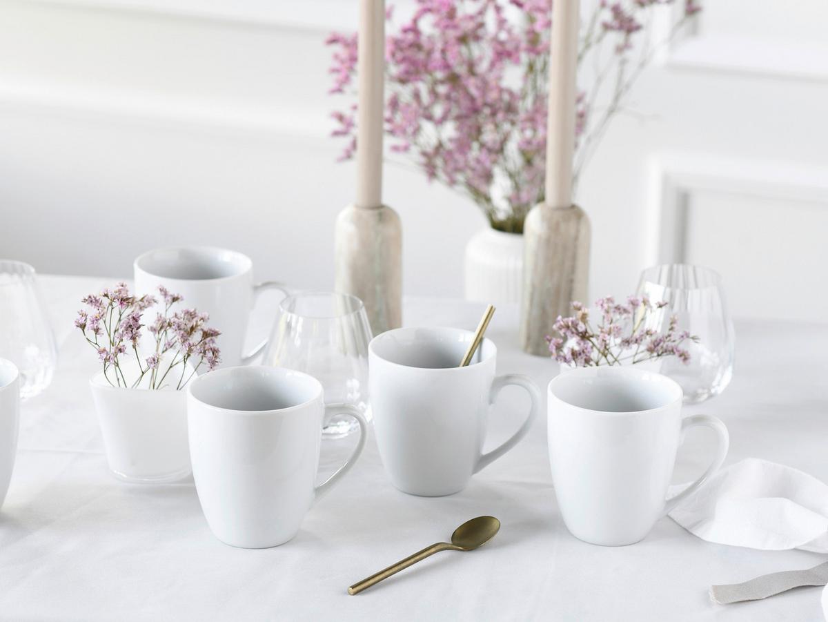 Kaffeebecherset Luna 6--Teilig., Weiß - Weiß, Basics, Keramik - Creatable