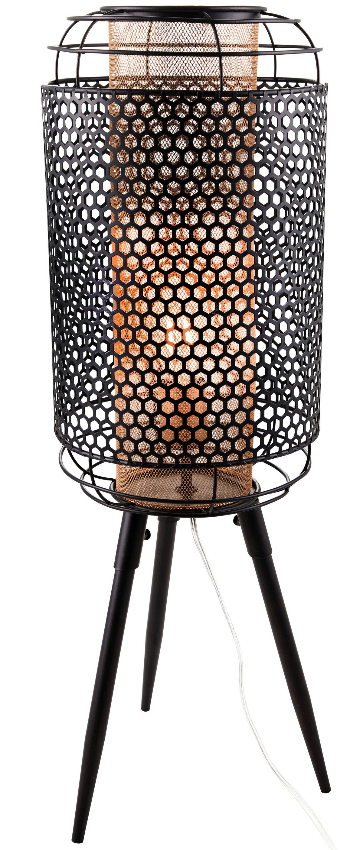 Tischleuchte 507901456x Denton *sbn* - Goldfarben/Schwarz, Design, Kunststoff/Metall (24/71cm) - Globo
