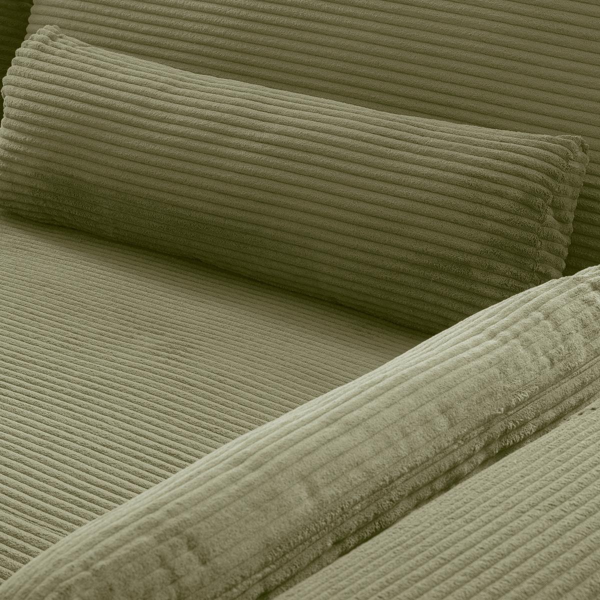 Ecksofa Berlin Cord Olivgrün 313x172 cm - Schwarz/Olivgrün, Design, Textil (313/172cm) - P & B