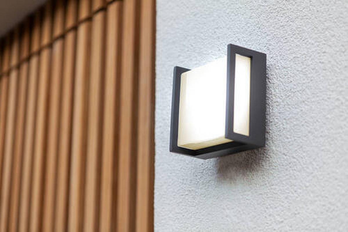 Außenwandleuchte Qubo 8,5w Kunststoff Metall, Wandmontage - Anthrazit/Weiß, Design, Kunststoff/Metall (14/14/7,20cm)