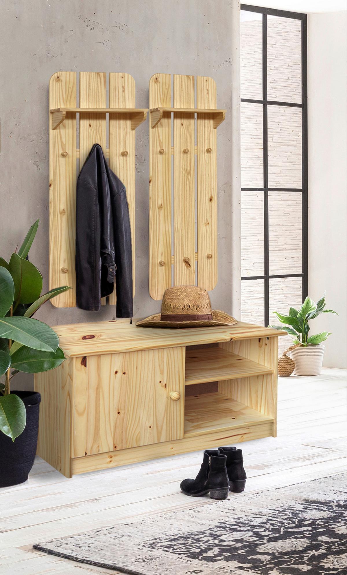 Garderobenpaneel Naturfarben B: 47 Cm - Naturfarben, Natur, Holz (47/121/20cm) - Livetastic