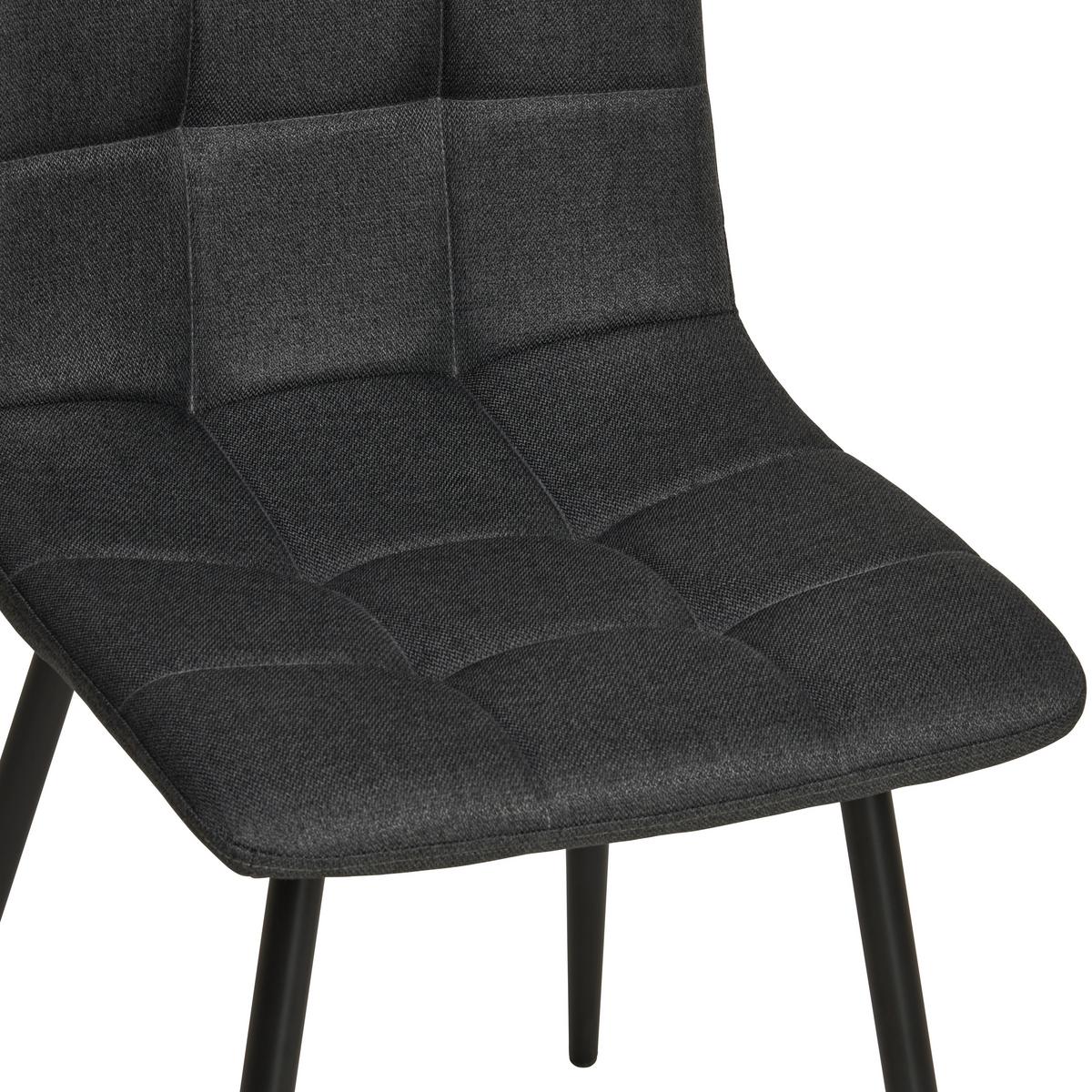 Vierfußstuhl Empoli Leinenoptik Grau, B: 44,5 Cm - Schwarz/Grau, KONVENTIONELL, Holz/Textil (44,5/86/54,5cm) - Livetastic