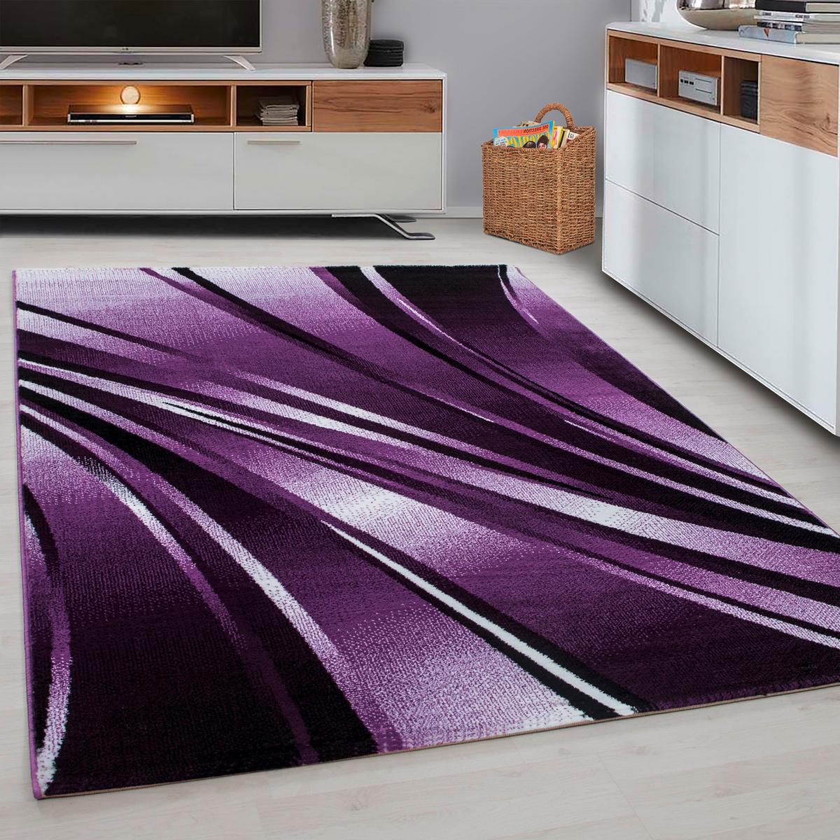 Webteppich Lila Naturfaser Parma 120x170 cm - Lila, KONVENTIONELL, Textil (120/170cm)