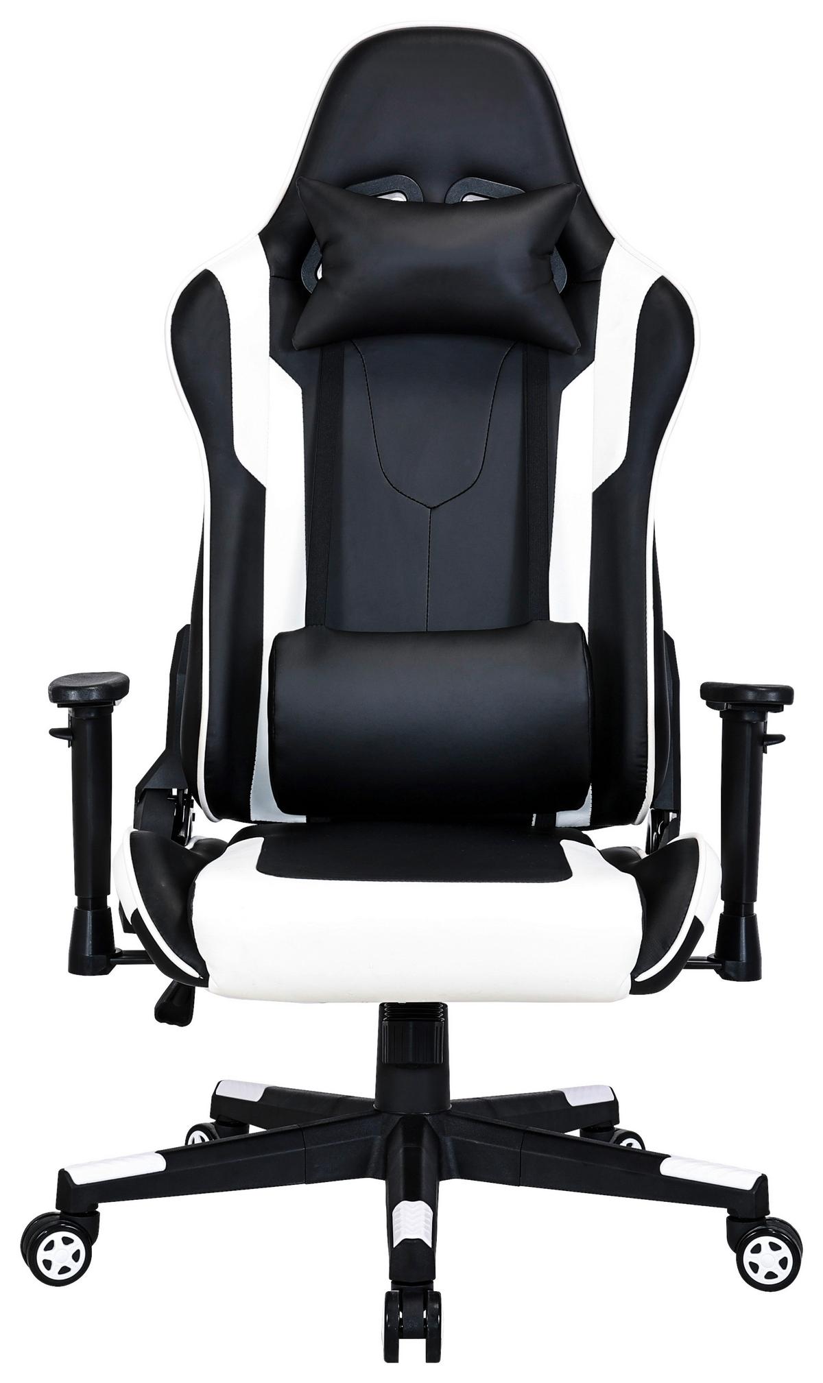 Otočná stolička ZIVA - čierna/biela, Modern, kov/textil (69,5/120-130/66cm) - Mömax