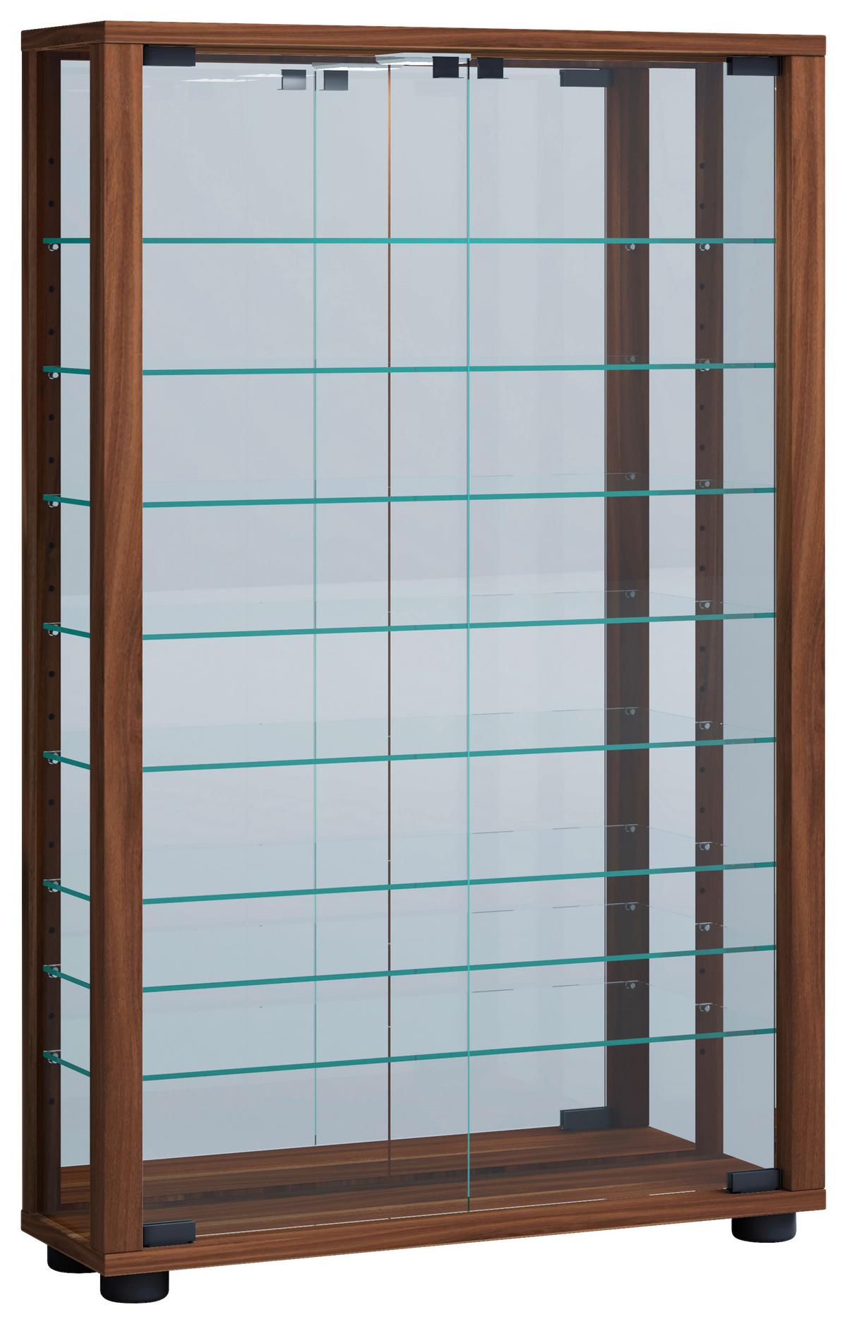 Vitrine Lumo Nussbaumfarben B: 59 Cm - Nussbaumfarben, MODERN, Glas/Holzwerkstoff (59/91,3/18cm) - MID.YOU