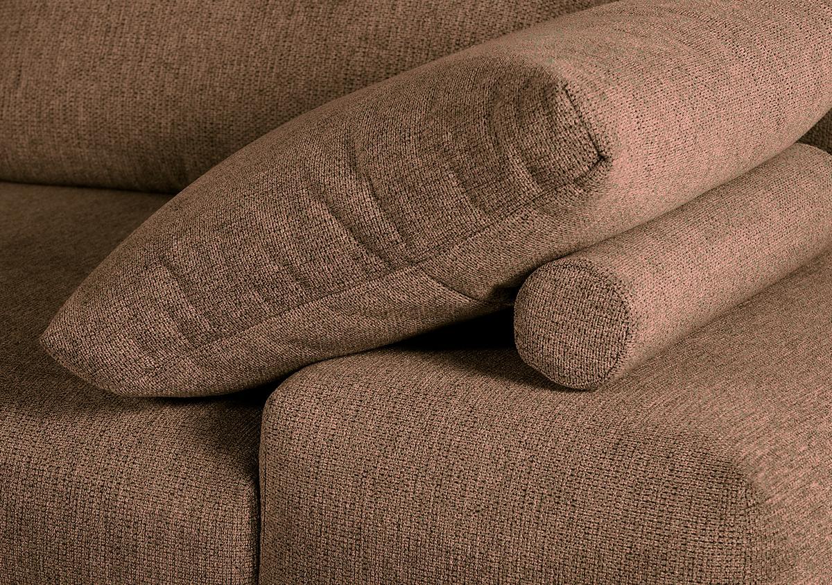 Ecksofa Bolzano - Cognac/Schwarz, KONVENTIONELL, Textil (240/310cm) - MID.YOU