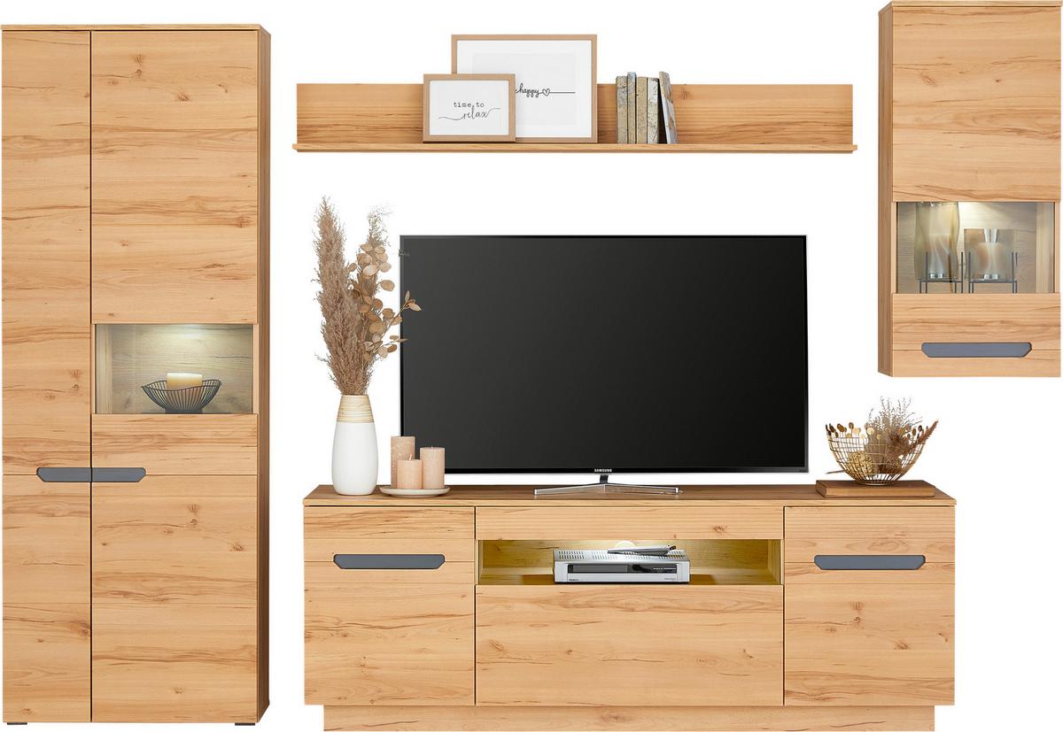 Vitrin Alana - Modern, faalapú anyag/Üveg (71,8/195,4/33cm)