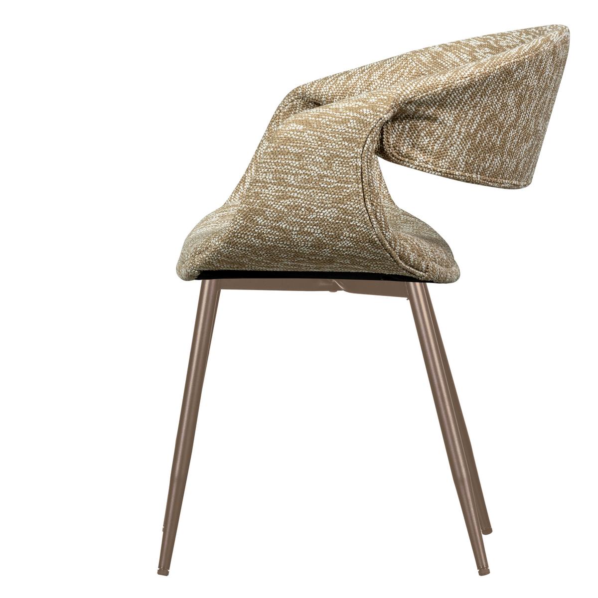 Armlehtstuhl-Set Yossi Sand-/Kupferfarben B: 57cm - Sandfarben/Kupferfarben, MODERN, Textil/Metall (57/78/57cm) - Livetastic