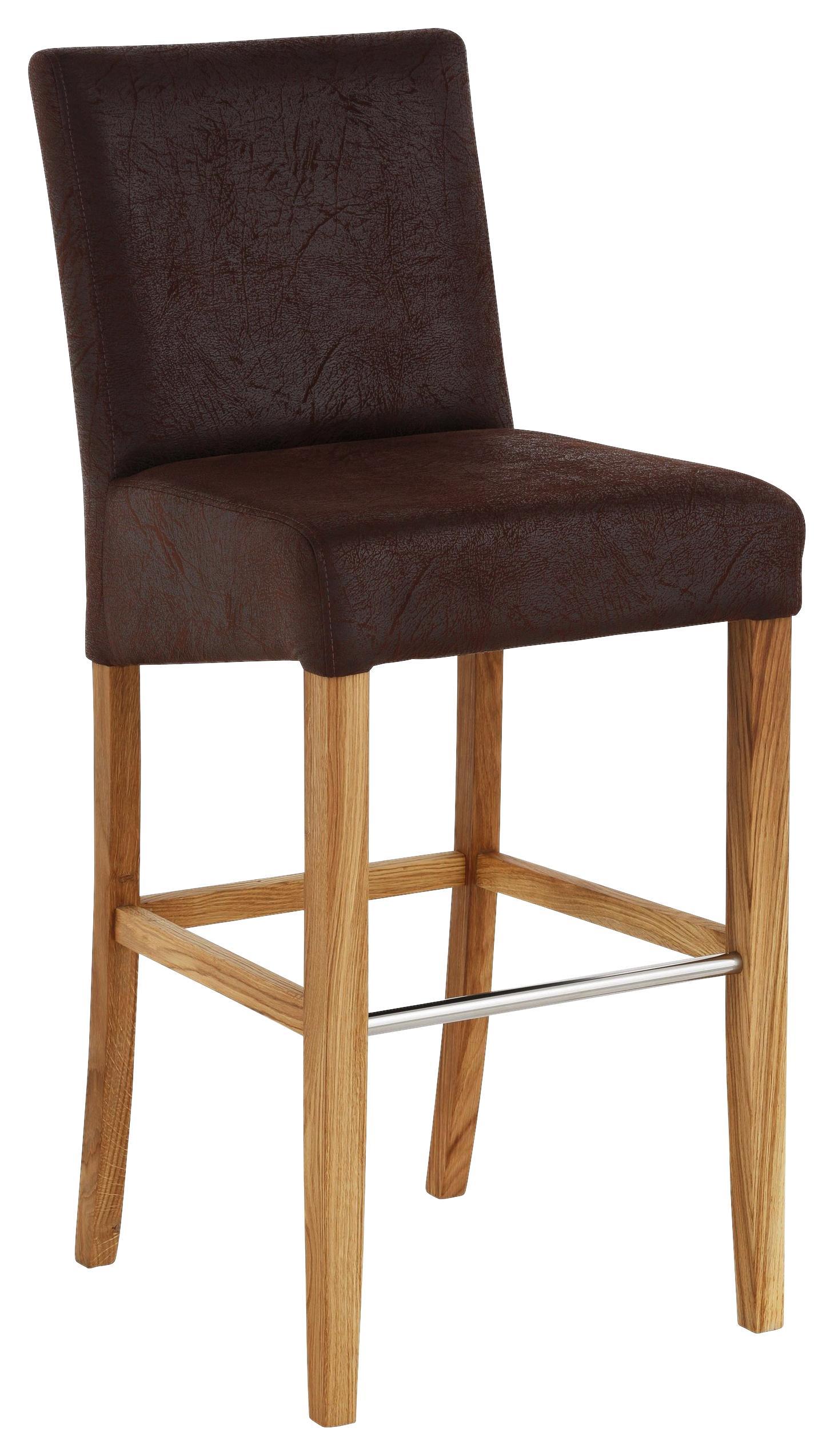 Barhocker Teri II Braun - Braun, MODERN, Holz/Textil (48/114/59cm)