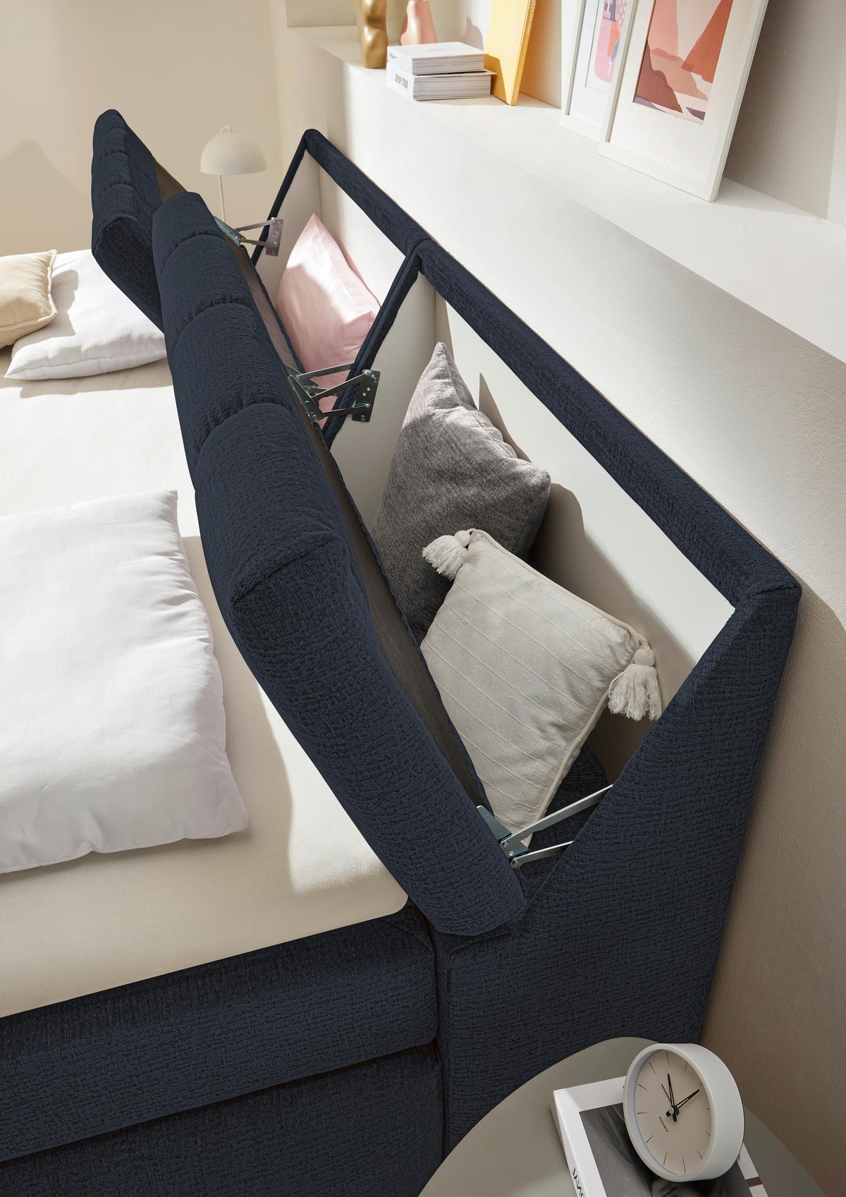 Boxspringbett Elkford 6 Mit Topper & Bettkasten 240x200 - Schwarz, MODERN, Holzwerkstoff/Textil (240/200cm) - MID.YOU