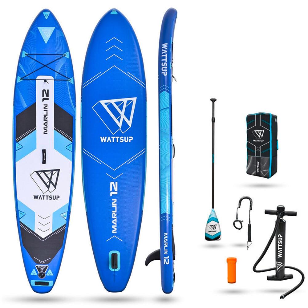 Stand Up Paddle Aufblasbar Sup Wattsup Marlin 12' - Blau/Schwarz, Basics, Kunststoff (365/15/81cm)