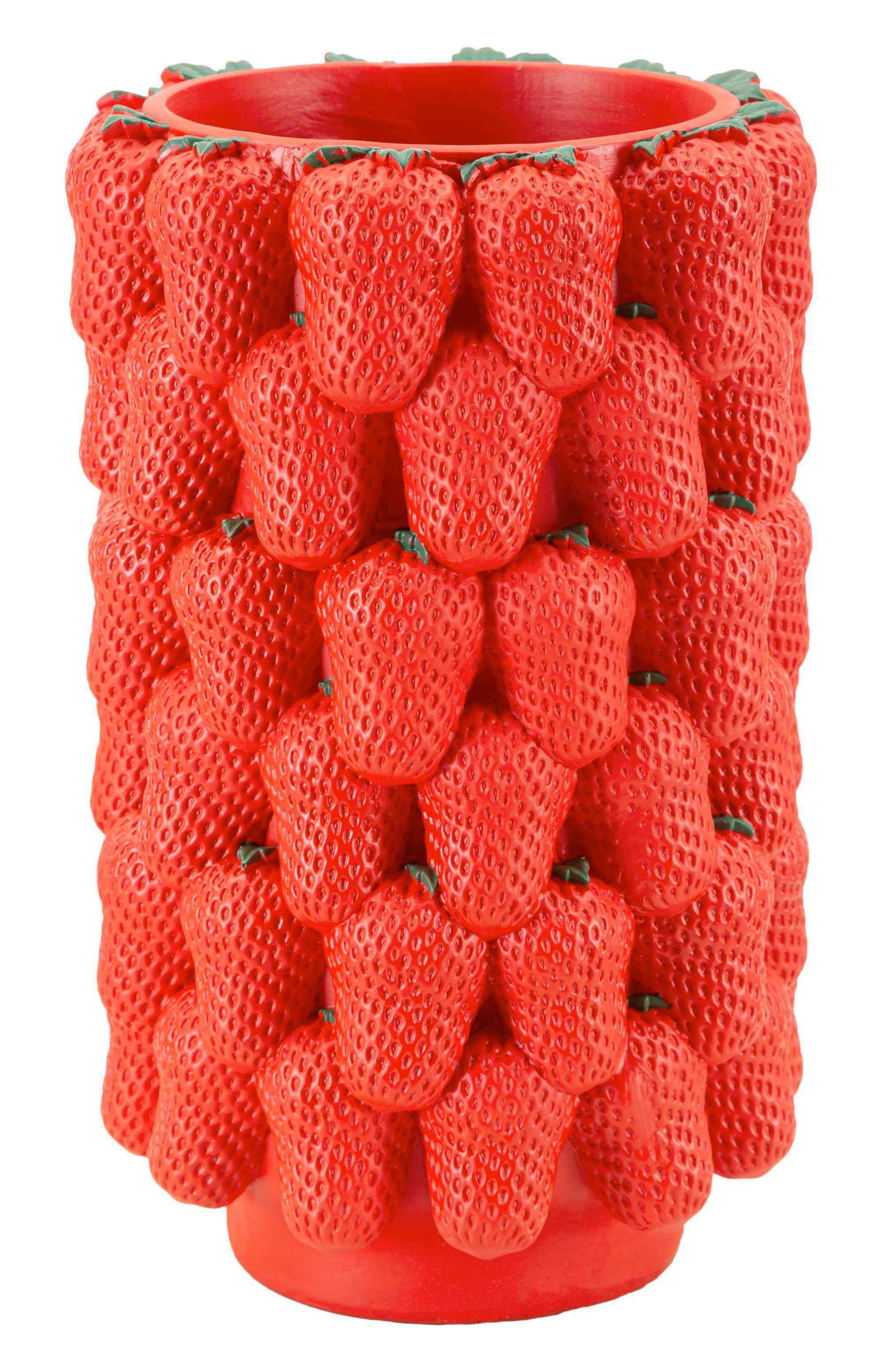 Vase Strawberry Rot B: 20 Cm - Rot, Basics, Kunststoff (20/32/20cm)