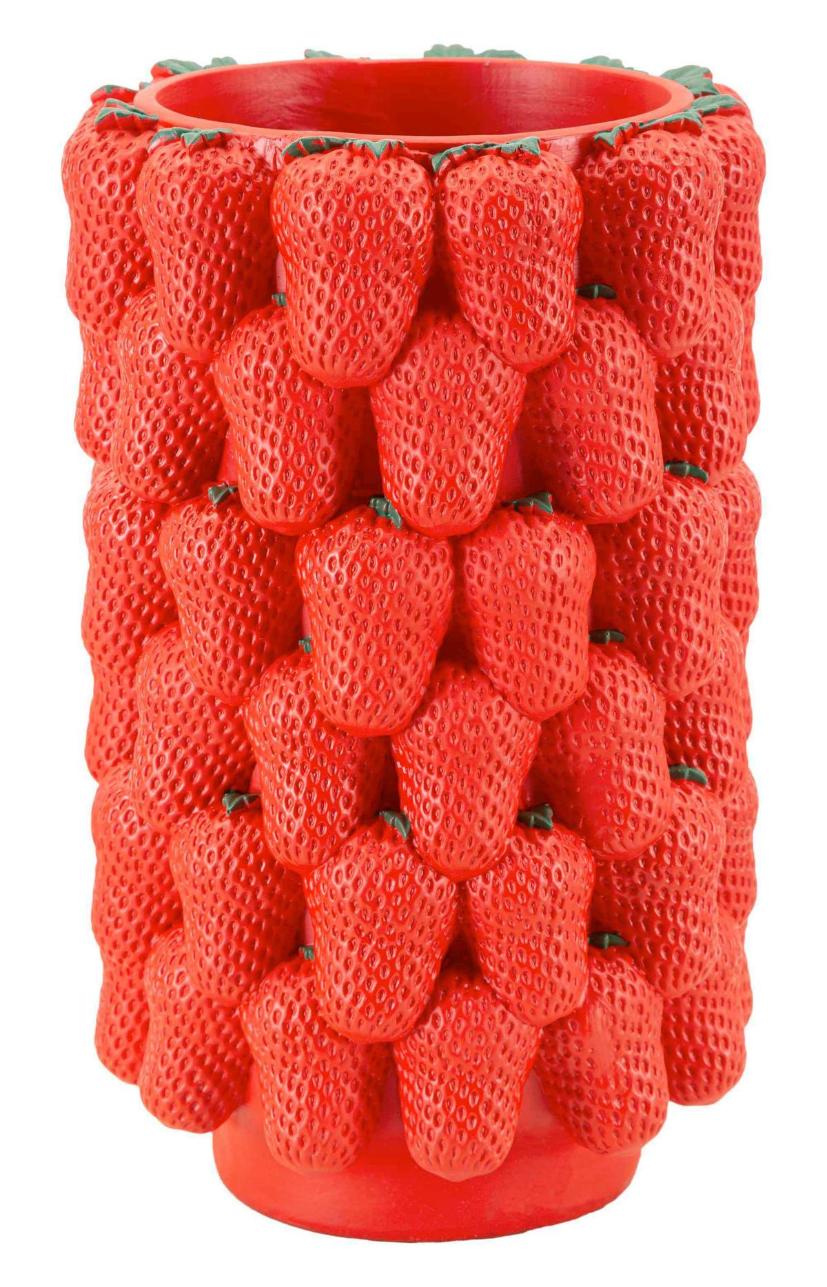 Vase Strawberry Rot B: 20 cm - Rot, Basics, Kunststoff (20/32/20cm)