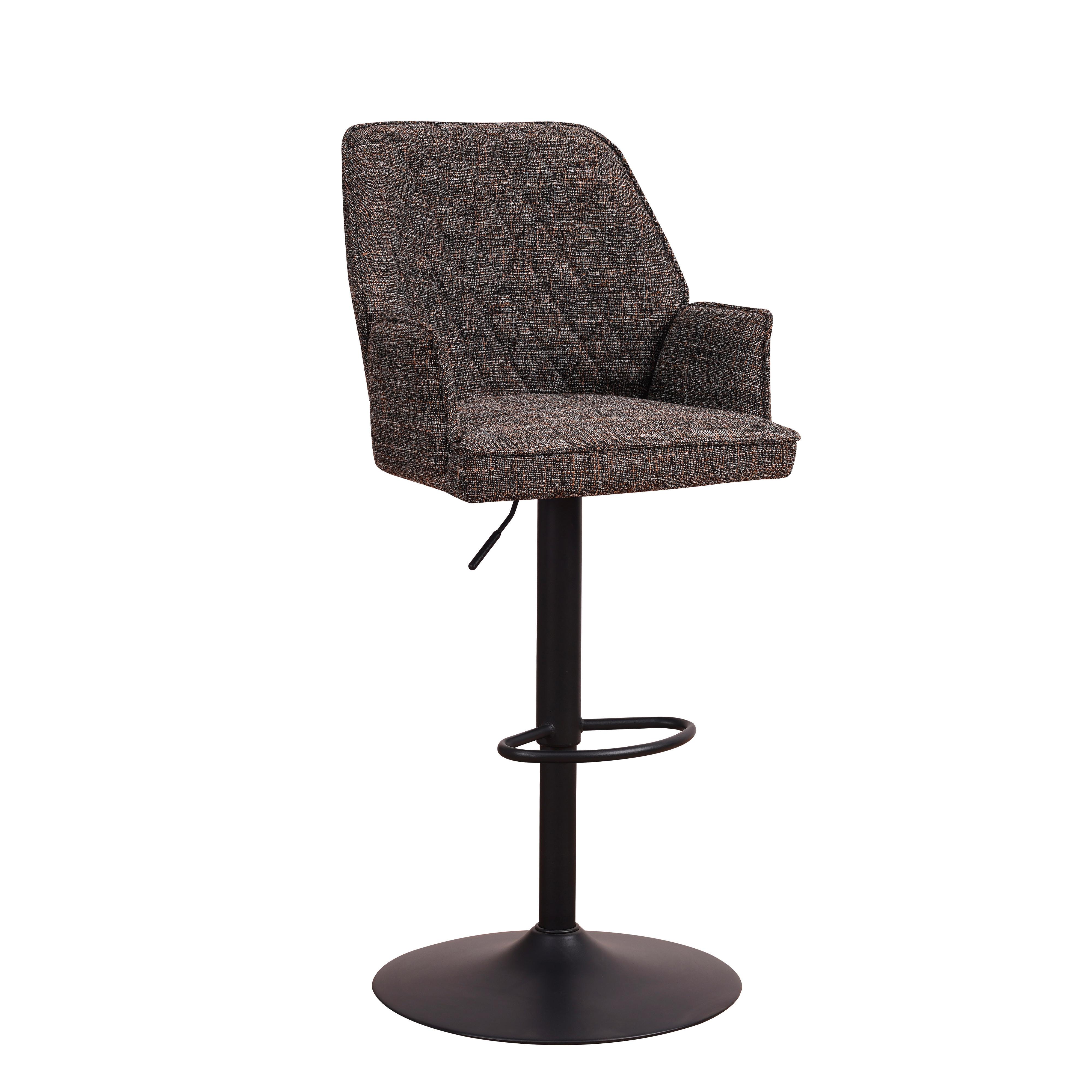Barhocker-Set Donny Anthrazit/Dunkelgrau B: 54 cm - Dunkelgrau/Anthrazit, MODERN, Textil/Metall (54/100/58cm) - MID.YOU