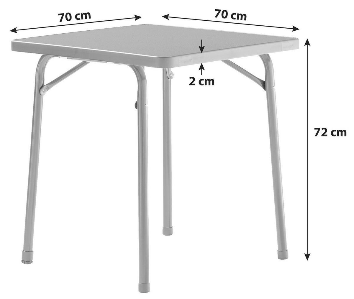 Gartentisch Klappbar Holzwerkstoff/Metall L 70 cm - Anthrazit, MODERN, Holzwerkstoff/Metall (70/70/72cm) - Sieger