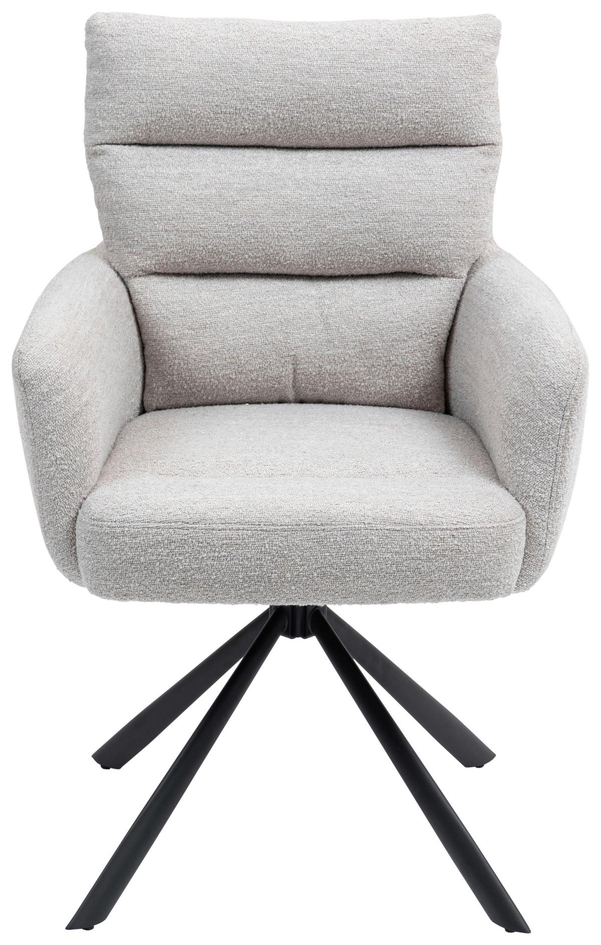 Armlehnstuhl Elli Taupe Sitzfl. 180° Drehbar, B: 60cm - Taupe/Schwarz, KONVENTIONELL, Textil/Metall (60/95/67cm) - MID.YOU