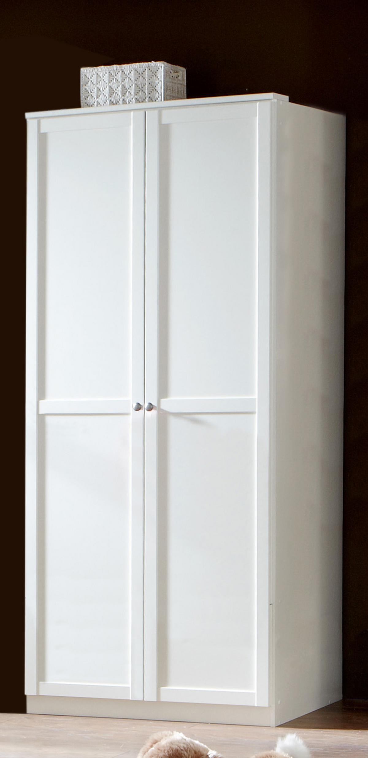Šatní skříň FILOU šíŕka 90cm - bílá/barvy zinku, Basics, kov/kompozitní dřevo (90/198/58cm)
