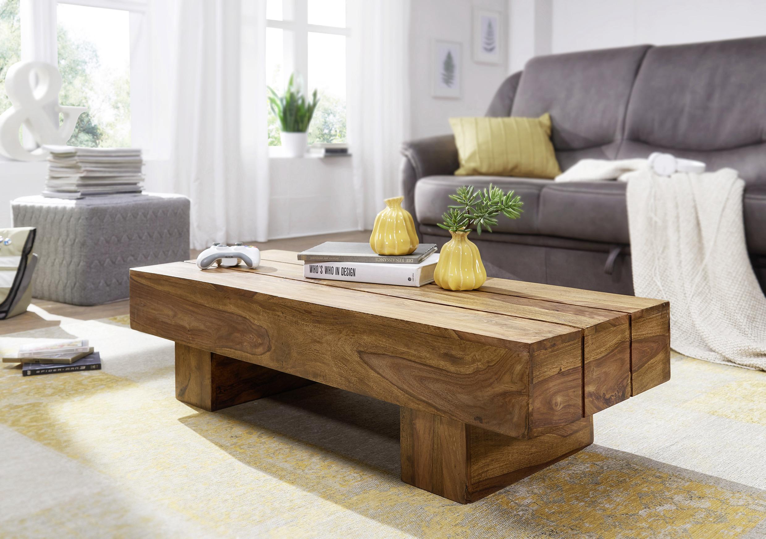 Couchtisch Holz Massiv Sira, Sheesham - Sheeshamfarben, Design, Holz (120/45cm) - MID.YOU