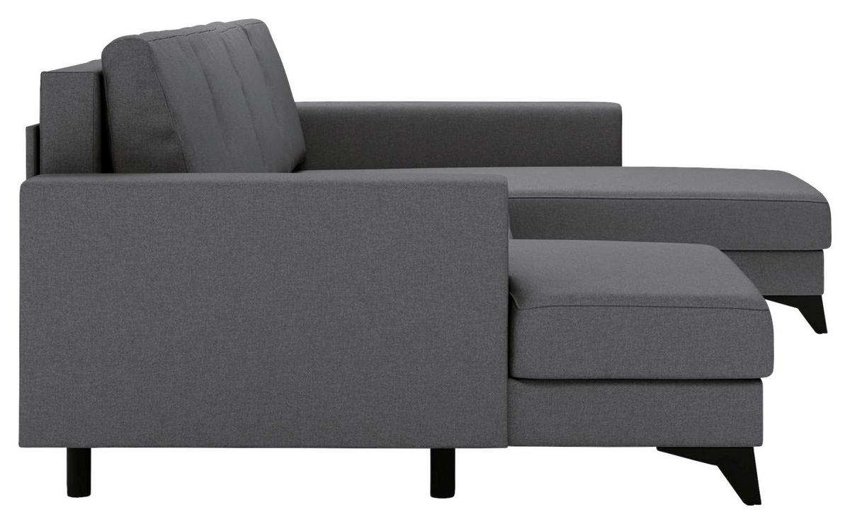 Harvey U Grau U: 156x339x190 Cm - Schwarz/Grau, Design, Textil (156/339/190cm) - Livetastic