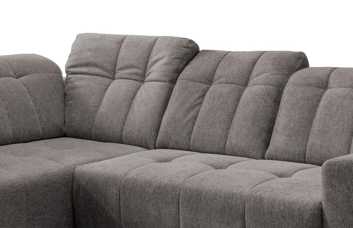 Ecksofa mit USB Anschluss Sano, Graubraun, S: 200x261 cm - Graubraun/Schwarz, MODERN, Textil (200/261cm) - Livetastic