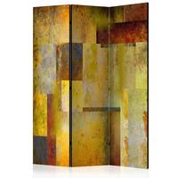 PARAVENT Multicolor Dunkelgelb B: 135cm - Multicolor/Dunkelgelb, Basics, Holz/Textil (135/172/3cm) - artgeist