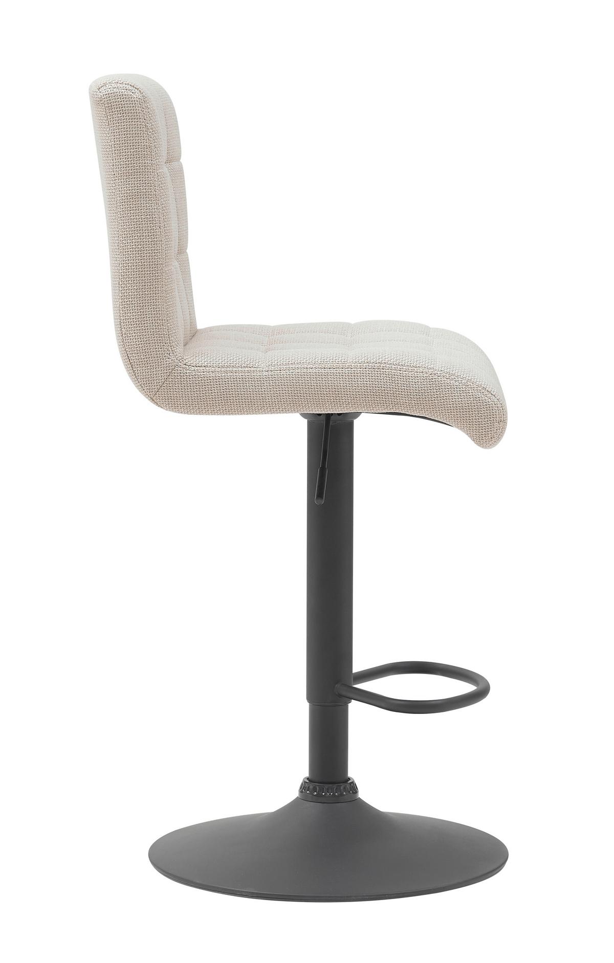 Barhocker-set Erika H 2er-Set - Beige/Schwarz, MODERN, Textil/Metall (47/93-114/57cm) - MID.YOU