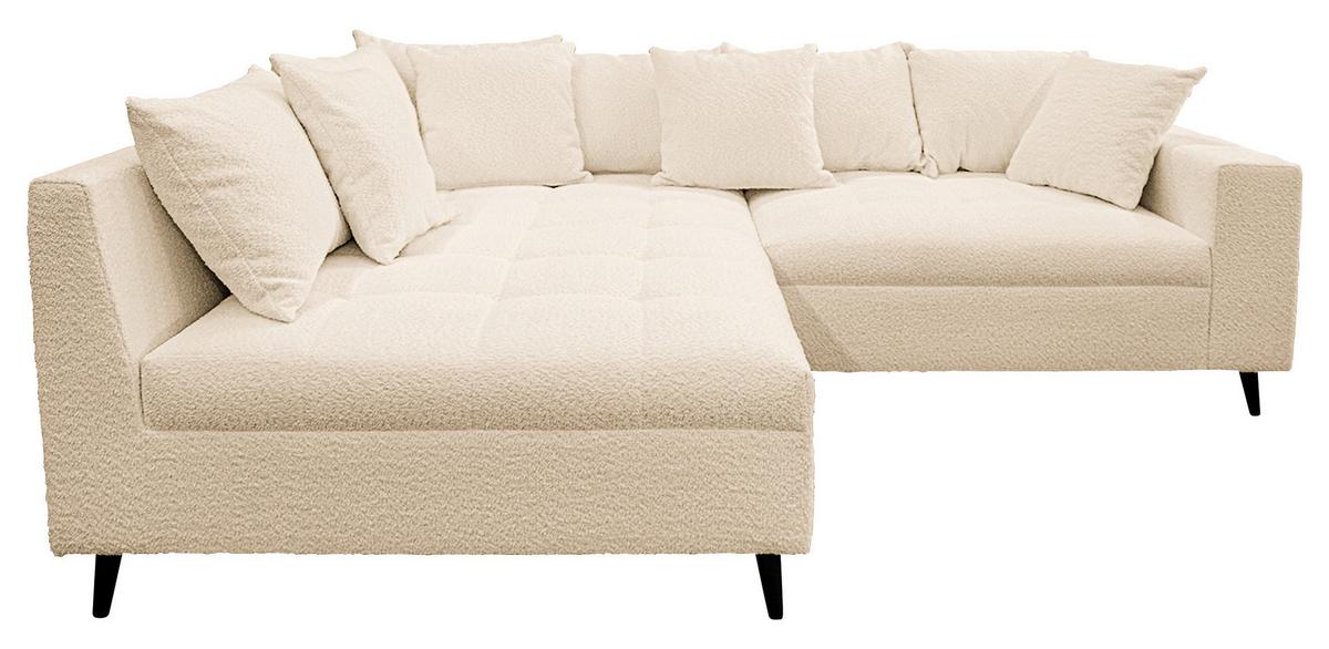 Ecksofa Pruno, Beige S: 174x247 Cm - Beige/Schwarz, Design, Textil (174/247cm) - MID.YOU