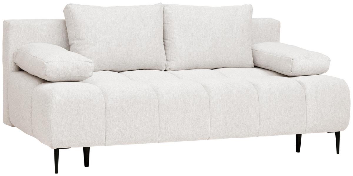 Schlafsofa Bobbio Beige B: 204cm - Beige/Schwarz, MODERN, Textil (204/90/95cm) - MID.YOU