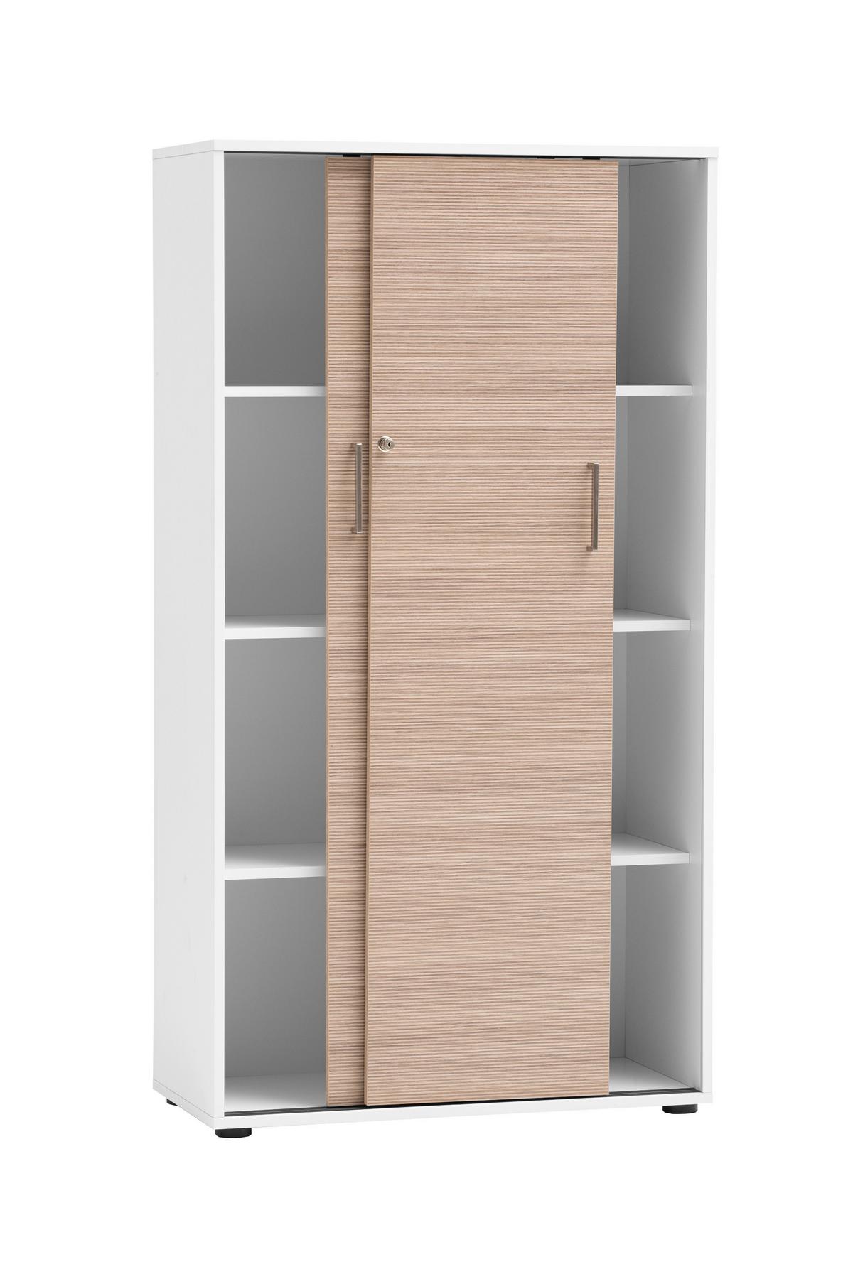 AKTENSCHRANK Metz Weiß/Beige B: 80,1cm - Beige/Weiß, MODERN, Holzwerkstoff (80,1/150/38,2cm) - MID.YOU