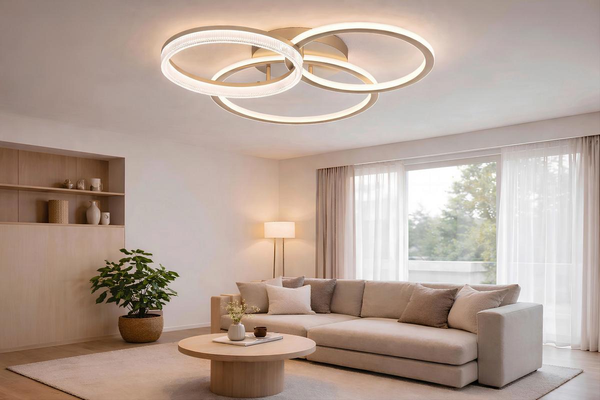 LED-Deckenleuchte, 4000K CIHAN - Champagner, Basics, Kunststoff/Metall (70/65/12cm) - Luca Bessoni