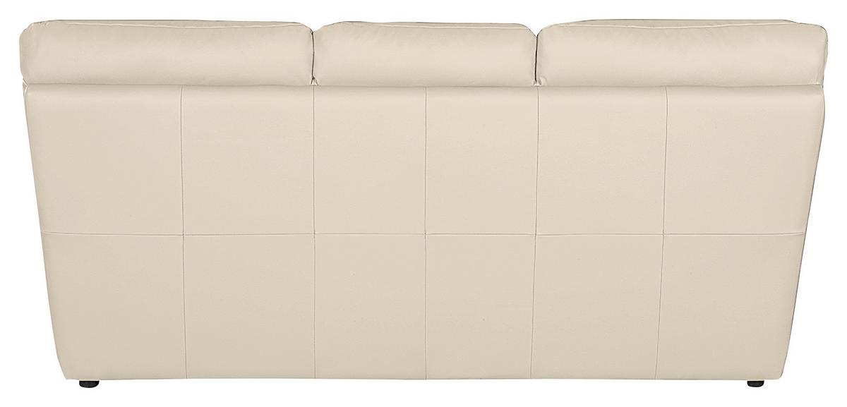 Schlafsofa Oslo, Beige B: 205 Cm - Beige/Schwarz, Design, Leder (205/92/85cm) - Livetastic